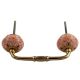 Orange Ceramic Floral Bridge Wardrobe Handle